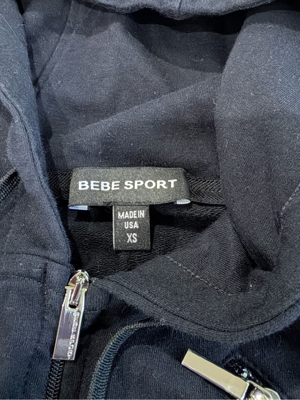 bebe Sport Women's Black Zip-Up Hoodie Size XS - Picture 7 of 9